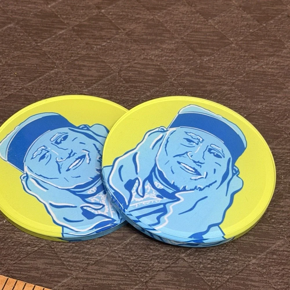 Tart By Taylor Country Music Legend Willie Nelson Coaster Set 2 Acrylic